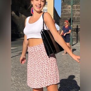 Brandy Melville flowy floral pink skirt one size fits all